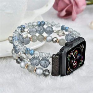 Only Band Compatible with Apple Watch Band Charm Bracelet Elastic Band Scrunchie